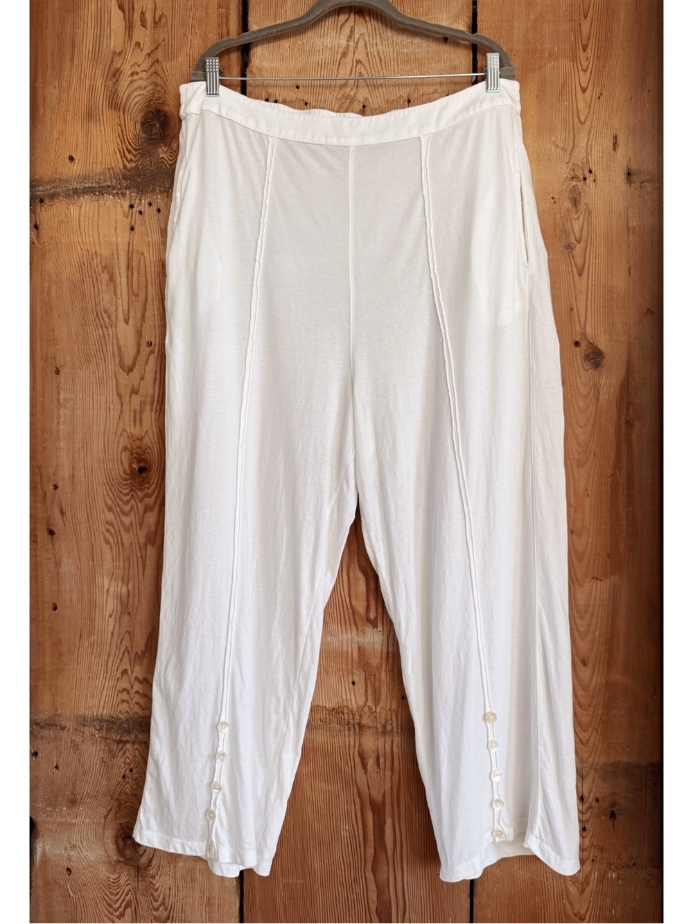 Sz XL Soft Surroundings 100% Cotton Relaxed Wide Straight Cropped Leg Pant EUC
